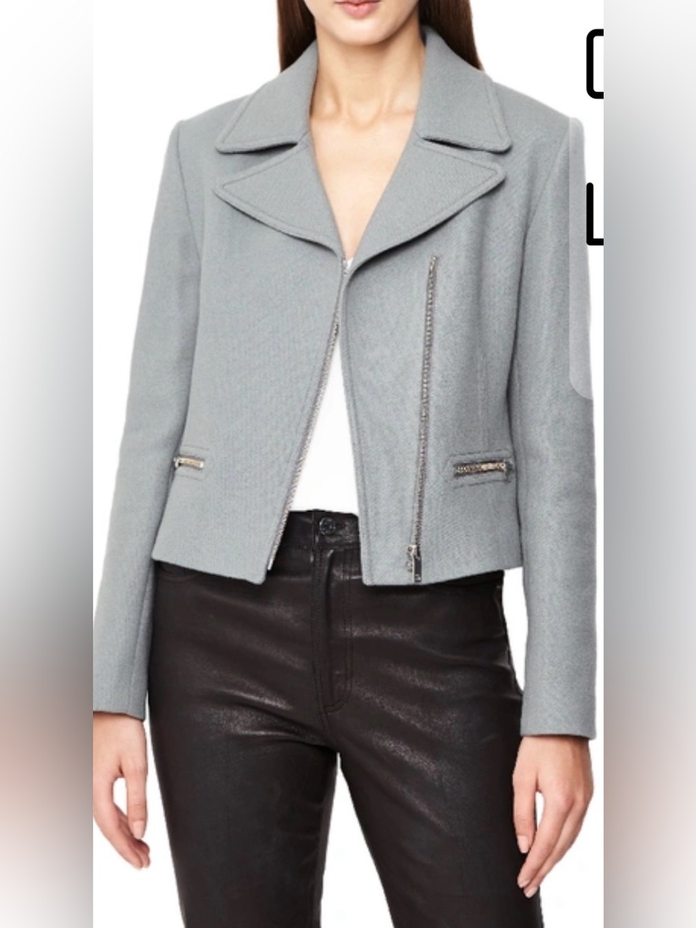 NWT Reiss Wool Slade Moto Jacket in Slate